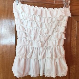 Abercrombie and Fitch Strapless ruffle top Size XS